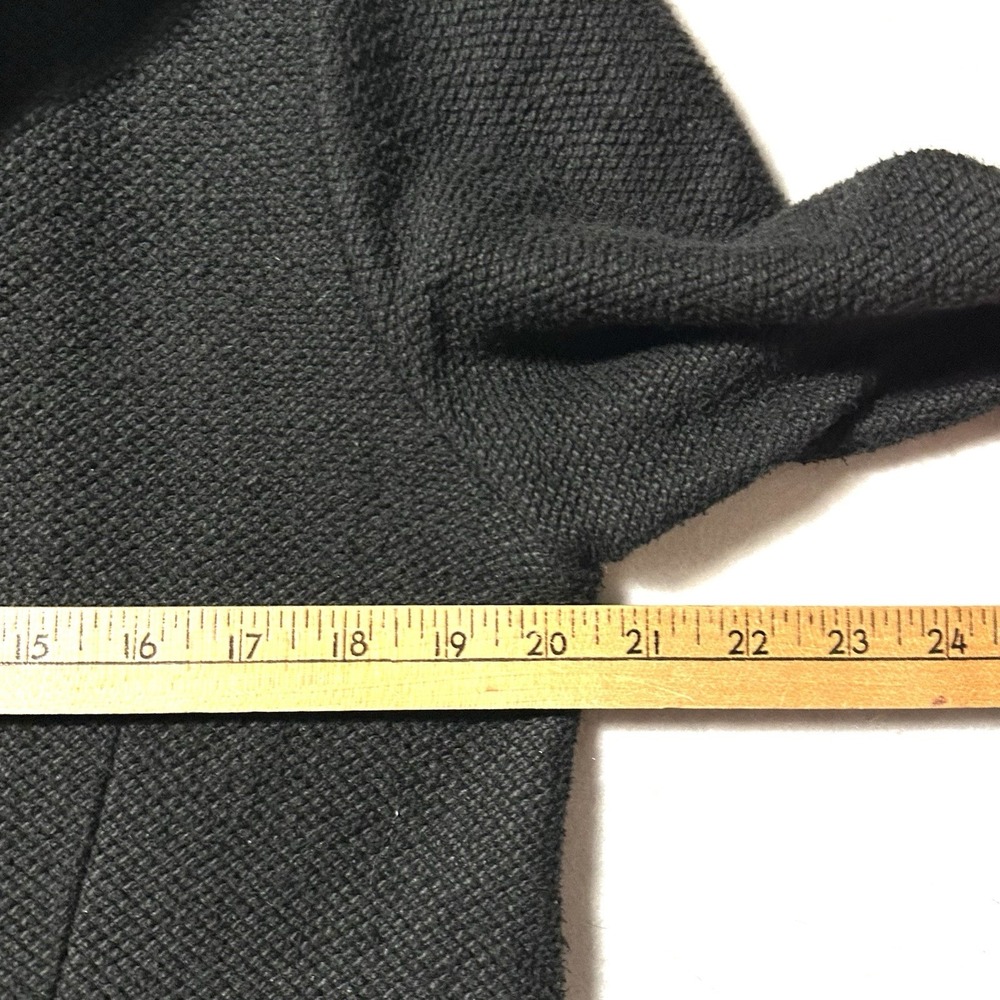 Maeve Knit Blazer Jacket L Large Anthropologie Long Sleeve Gold Button Black - Picture 10 of 10